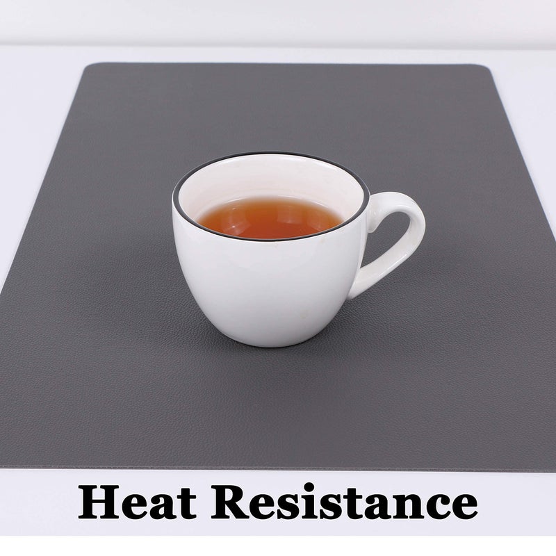 Jovono Wipeable Placemats Leather Table Mats Waterproof Heat-Resistant Easy to Clean for Dining Table Set Kitchen Table (4, Grey) - Image 5